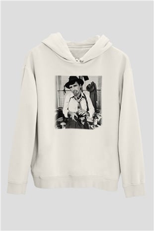 Alice Cooper Beyaz Unisex Kapüşonlu Sweatshirt
