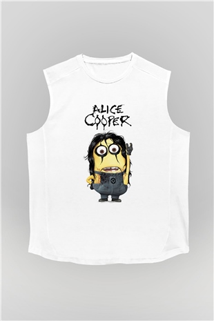 Alice Cooper Beyaz Unisex Kolsuz Tişört