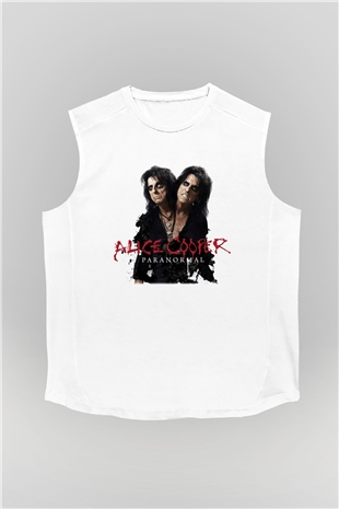 Alice Cooper Beyaz Unisex Kolsuz Tişört