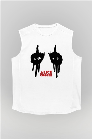 Alice Cooper Beyaz Unisex Kolsuz Tişört