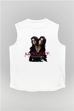 Alice Cooper Beyaz Unisex Kolsuz Tişört
