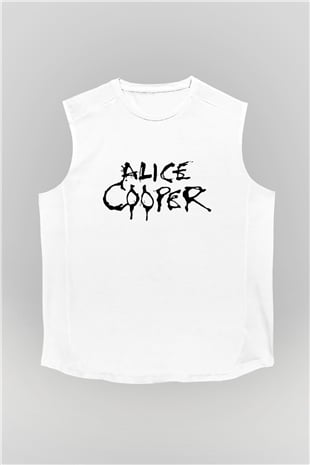Alice Cooper Beyaz Unisex Kolsuz Tişört