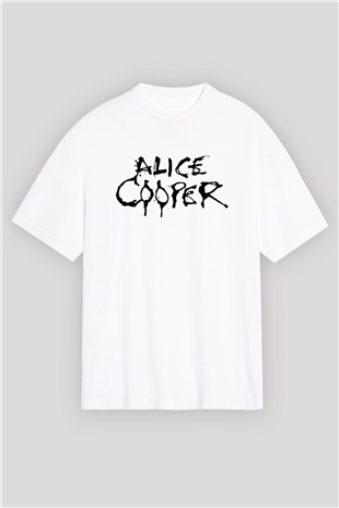 Alice Cooper Beyaz Unisex Oversize Tişört T-Shirt