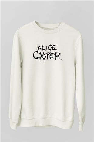 Alice Cooper Beyaz Unisex Sweatshirt