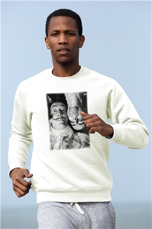 Alice Cooper Beyaz Unisex Sweatshirt