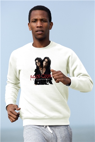 Alice Cooper Beyaz Unisex Sweatshirt