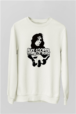 Alice Cooper Beyaz Unisex Sweatshirt