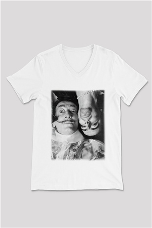 Alice Cooper Beyaz Unisex V Yaka Tişört T-Shirt