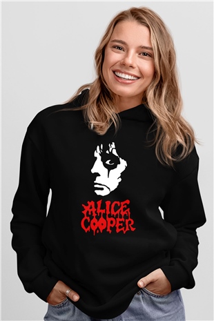 Alice Cooper Siyah Unisex Hoodie