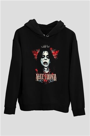 Alice Cooper Siyah Unisex Hoodie