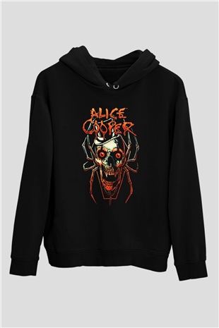 Alice Cooper Siyah Unisex Hoodie