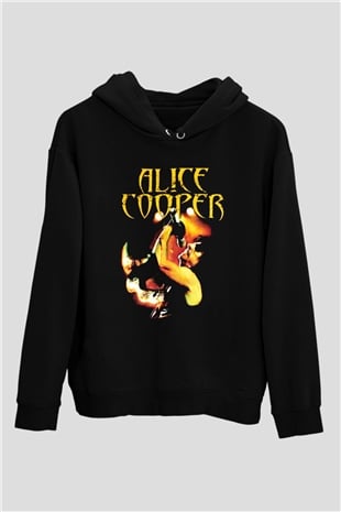 Alice Cooper Siyah Unisex Hoodie