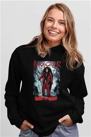 Alice Cooper Siyah Unisex Hoodie