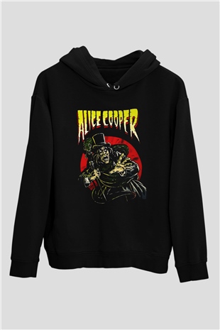 Alice Cooper Siyah Unisex Hoodie