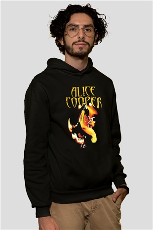 Alice Cooper Siyah Unisex Hoodie