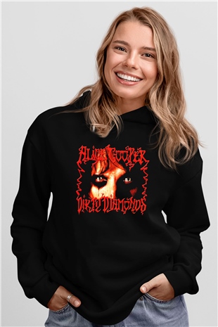 Alice Cooper Siyah Unisex Hoodie