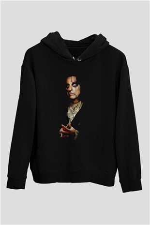 Alice Cooper Siyah Unisex Kapüşonlu Sweatshirt