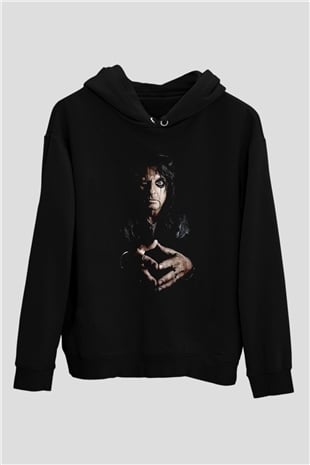 Alice Cooper Siyah Unisex Kapüşonlu Sweatshirt