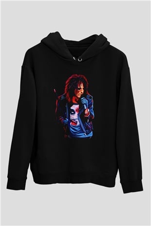 Alice Cooper Siyah Unisex Kapüşonlu Sweatshirt