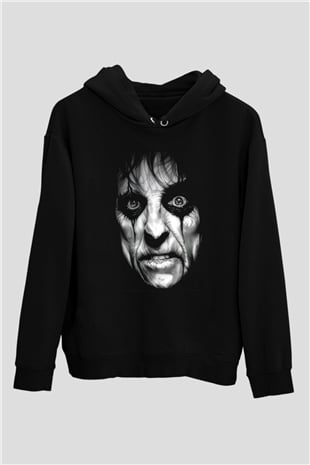 Alice Cooper Siyah Unisex Kapüşonlu Sweatshirt