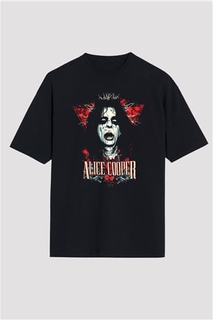 Alice Cooper Siyah Unisex Oversize Tişört T-Shirt