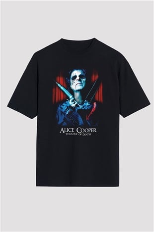 Alice Cooper Siyah Unisex Oversize Tişört T-Shirt