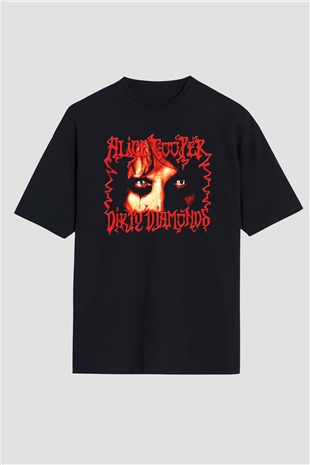 Alice Cooper Siyah Unisex Oversize Tişört T-Shirt