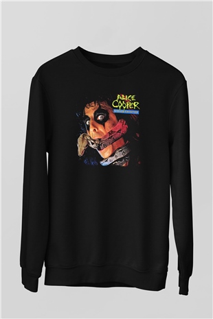 Alice Cooper Siyah Unisex Sweatshirt
