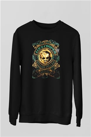 Alice Cooper Siyah Unisex Sweatshirt