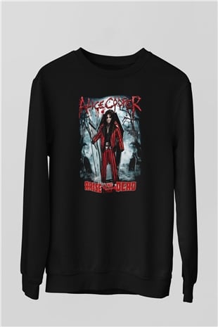 Alice Cooper Siyah Unisex Sweatshirt