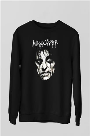 Alice Cooper Siyah Unisex Sweatshirt