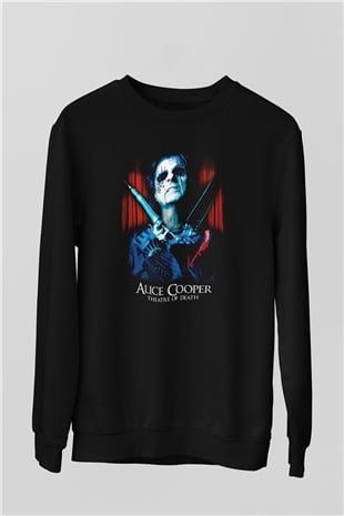 Alice Cooper Siyah Unisex Sweatshirt