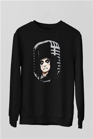 Alice Cooper Siyah Unisex Sweatshirt