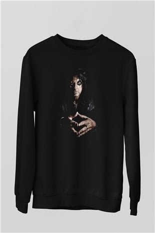 Alice Cooper Siyah Unisex Sweatshirt