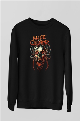 Alice Cooper Siyah Unisex Sweatshirt