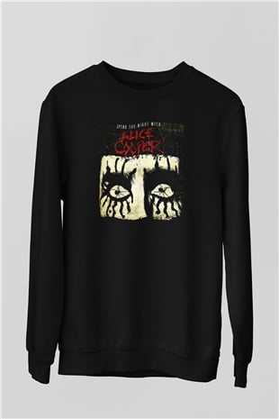 Alice Cooper Siyah Unisex Sweatshirt