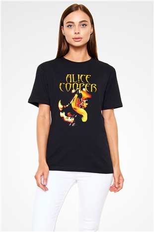 Alice Cooper Siyah Unisex Tişört T-Shirt - TişörtFabrikası