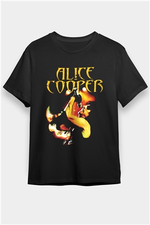 Alice Cooper Siyah Unisex Tişört T-Shirt - TişörtFabrikası