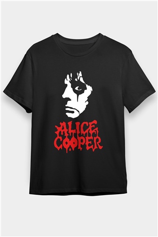 Alice Cooper Siyah Unisex Tişört T-Shirt - TişörtFabrikası