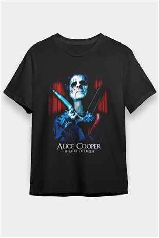 Alice Cooper Siyah Unisex Tişört T-Shirt - TişörtFabrikası