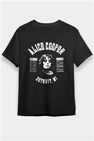 Alice Cooper Siyah Unisex Tişört T-Shirt - TişörtFabrikası