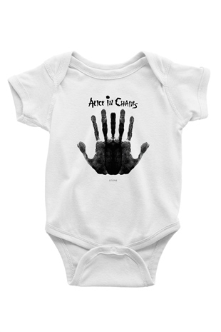 Alice in Chains Baskılı Beyaz Unisex Bebek Body - Zıbın