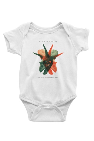 Alice in Chains Baskılı Beyaz Unisex Bebek Body - Zıbın