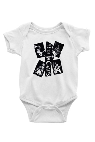 Alice in Chains Baskılı Beyaz Unisex Bebek Body - Zıbın