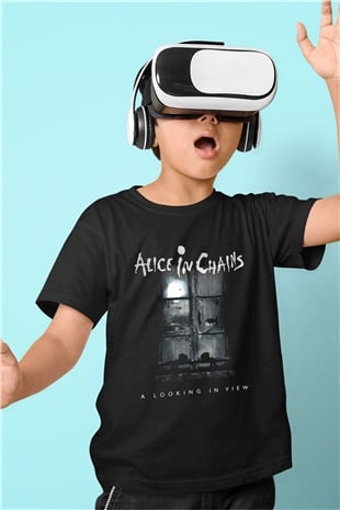 Alice in Chains Baskılı Siyah Unisex Çocuk Tişört