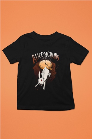 Alice in Chains Baskılı Siyah Unisex Çocuk Tişört