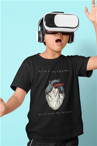 Alice in Chains Baskılı Siyah Unisex Çocuk Tişört