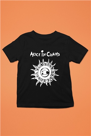 Alice in Chains Baskılı Siyah Unisex Çocuk Tişört