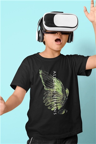 Alice in Chains Baskılı Siyah Unisex Çocuk Tişört