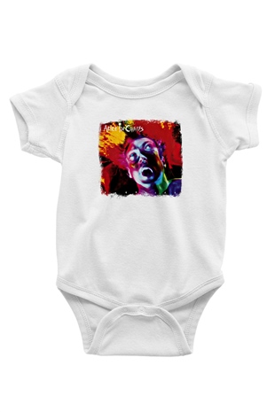 Alice in Chains Baskılı Unisex Beyaz Bebek Body - Zıbın